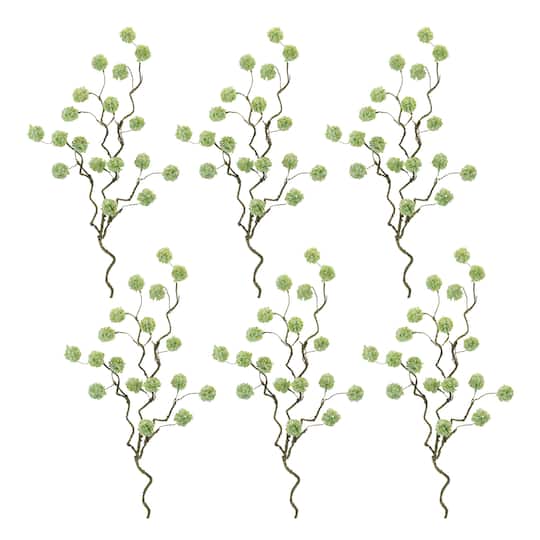 30" Snowball Floral Branches, 6ct.